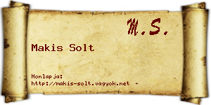 Makis Solt névjegykártya